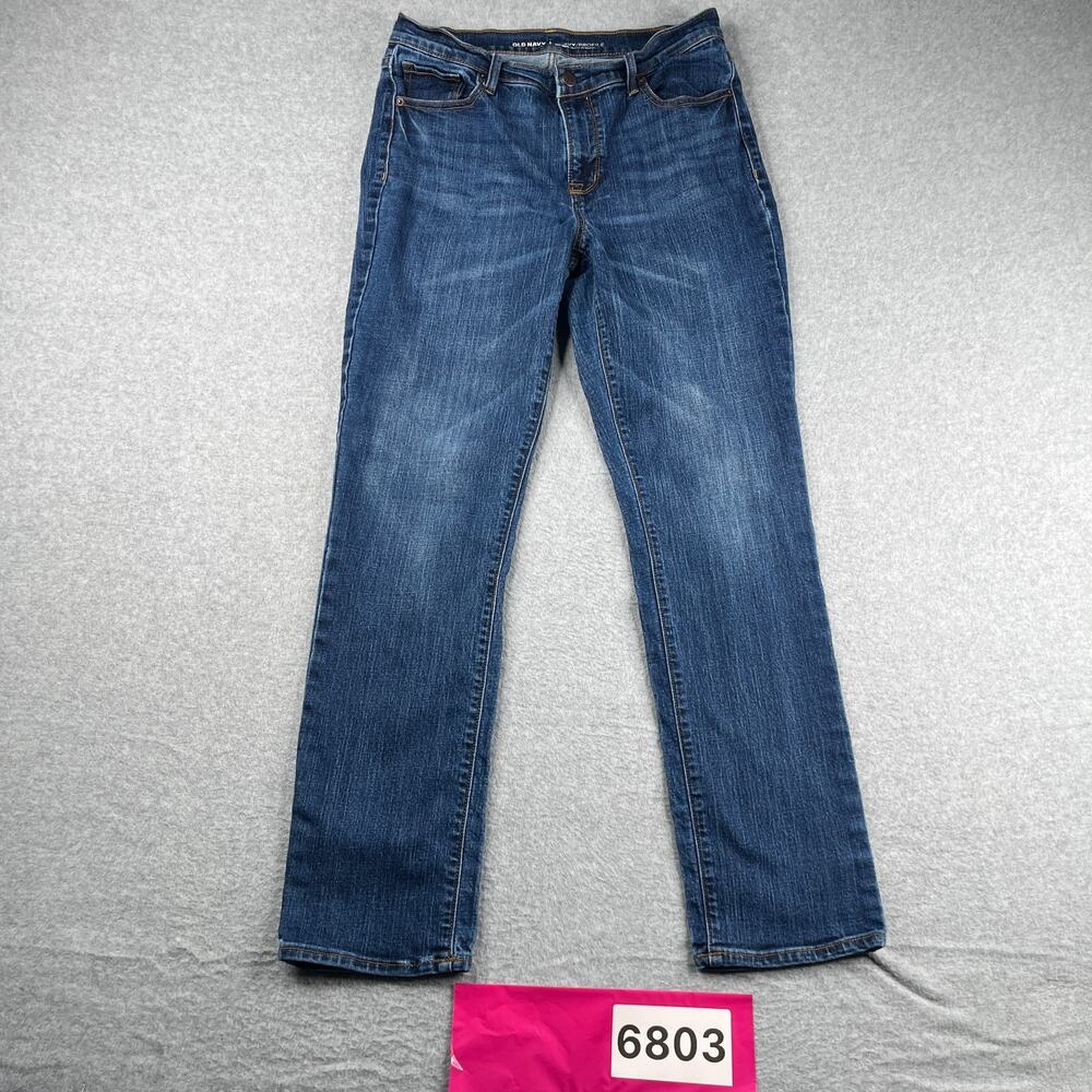 Old Navy Curvy Profile Denim Jeans Mid Rise Womes Size 8 Blue Distressed